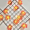 6M Maple Leaf Garland Fairy Lamp 40 LED Light-up Artificial Red Leaves Vine Indoor Outdoor Halloween Fall Harvest Festival Thanksgiving Decoration