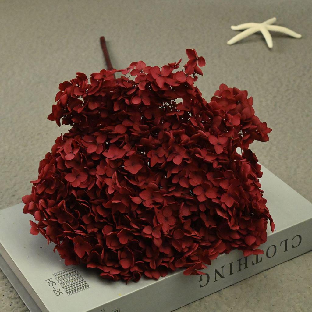 Phantom Flower: Single 20CM Preserved Hydrangea, Handmade Dried Bouquet for Decoration