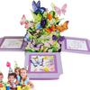 3D Patterns 3D Pop Up Greeting Card Paper Purple Butterfly Gift Box  Home Ornaments