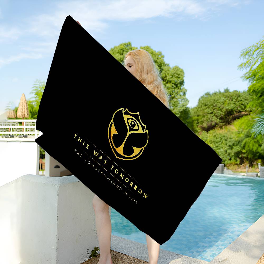 TOMORROWLAND Music Microfiber Blanket Quick Drying Beach Towels Oversized Printing Super Absorbent Pool Towel Blanket