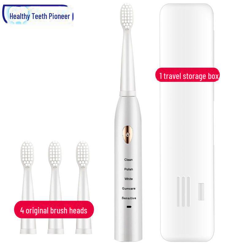 Набор электрических зубных щеток Jian: Аккумуляторные звуковые щетки для взрослых и пар, черные и белые - Бесплатная доставка