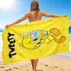 1Pc Tweety Popcorn Adventure Beach Towel, Quick Dry, Multi-Use for Beach Pool Gym Yoga Home Travel, Christmas, Halloween, Xmas Gift M929331