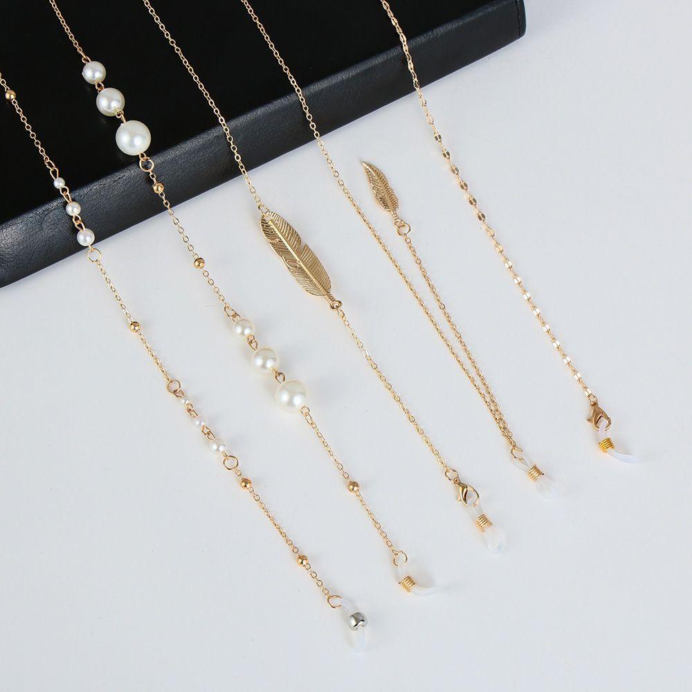 Для очков Очки для чтения Шнурок для очков Жемчуг Держатель для солнцезащитных очков Цепочки для очков Листья Цепочки для очков