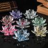 Candle Home Decor Desktop Adornment Candlestick Lotus Flower Clear Crystal Glass Candle Holder