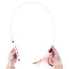Interactive Cat Wand Toy with Feather-Style Tassel & Bell on Flexible Elastic Rod