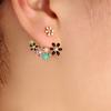 Korean Style Oil Floral Stud Earrings Women's Jewelry Flower Design Drop Earrings  Party