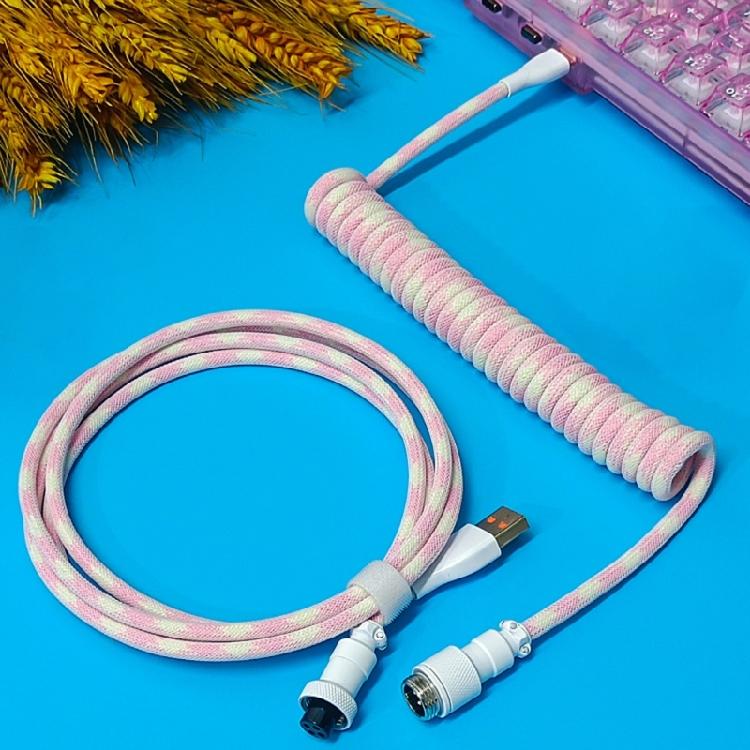 Спиральные кабели для клавиатур Авиационный кабель Type-C на USB A для механических игровых клавиатур Зарядный кабель