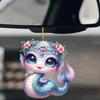 Mermaid Snake Car Pendant Acrylic Flat Decoration for Christmas Hanging Pendant Tree