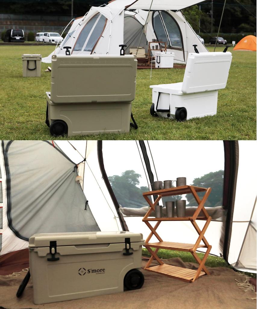 Холодильник Becool55 Холодильник Большой с роликами 52 литра Жесткий холодильник Кемпинг Рыбалка Спорт на открытом воздухе Стильный Холодоизоляция Холодный пакет в комплекте