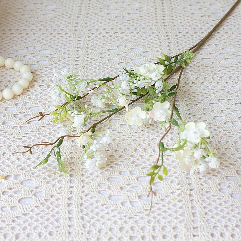 With Leaf Artificial Flower Single Small Flowers Plum Blossom Household Silk Flower Courtyard