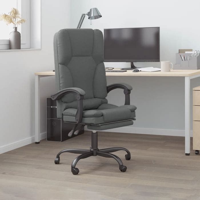 VidaXL Fauteuil de Massage Inclinable de Bureau, Chaise Pivotante avec Dossier et Repose-pied Réglables, Siège de Bureau, 349676