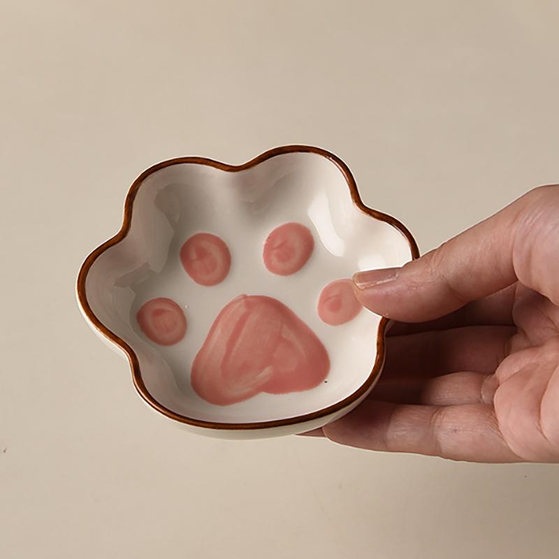 Милая керамическая тарелка, мини-тарелка для горчицы, песто, томатов, кетчупа, соевого соуса, приправы, тарелки с ручкой для домашнего ресторана