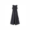 French Hepburn-Style Patchwork Vest Dress: Chic High-Waist A-Line Skirt for Summer Women