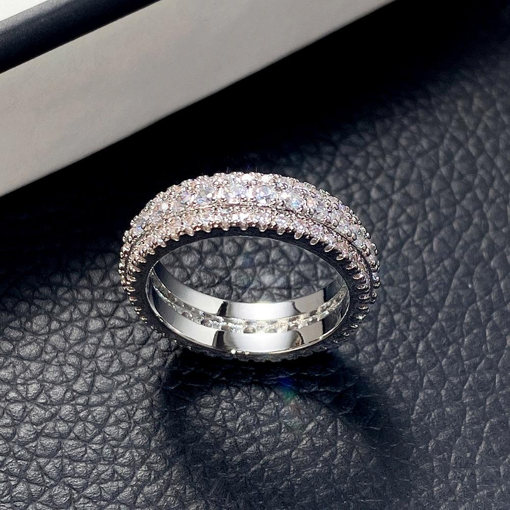 2026 Exaggerated Luxury Unisex Ring, Copper-plated Platinum-colored Zircon Jewelry.