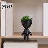 Indoor Plant Pot Ornament 3D Printed Sitting Human Figure Succulents Planter, 2-in-1 Desktop & Decor Ornament, Matte Finish Small Flowerpot