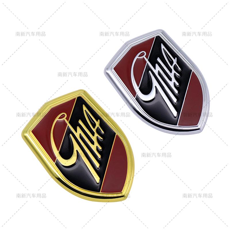 OKM20 Metal GHIA Emblems Side Shield Logo Rear Trunk Stickers for Ford Hatchback Fiesta Escort Mondeo Taurus Ecosport Kuga Edge Focus