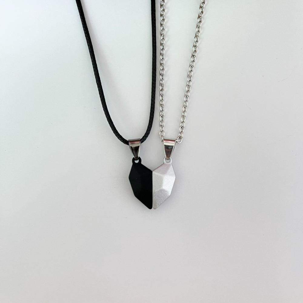 Привлекательная пара Сердце Магнитное ожерелье Элегантная ключичная цепочка Обручальные свадебные ожерелья Подарок на годовщину