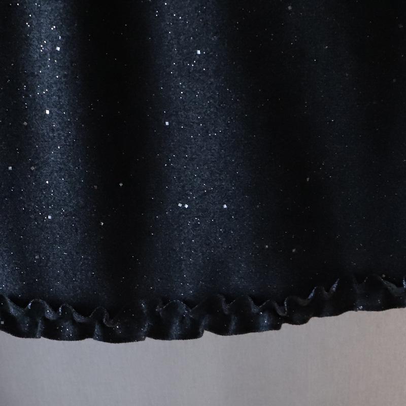 Bi Zheng 2024 Блестящая твидовая мини-юбка с кружевом, маленькая, облегающая