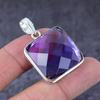 Подарочный кулон ручной работы из стерлингового серебра 925 пробы с натуральным аметистом 1,62 дюйма n7O08