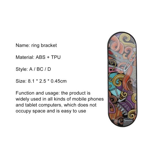 Portable Multi Band Finger Ring Holder U Shaped Grip Stand Mount with Back