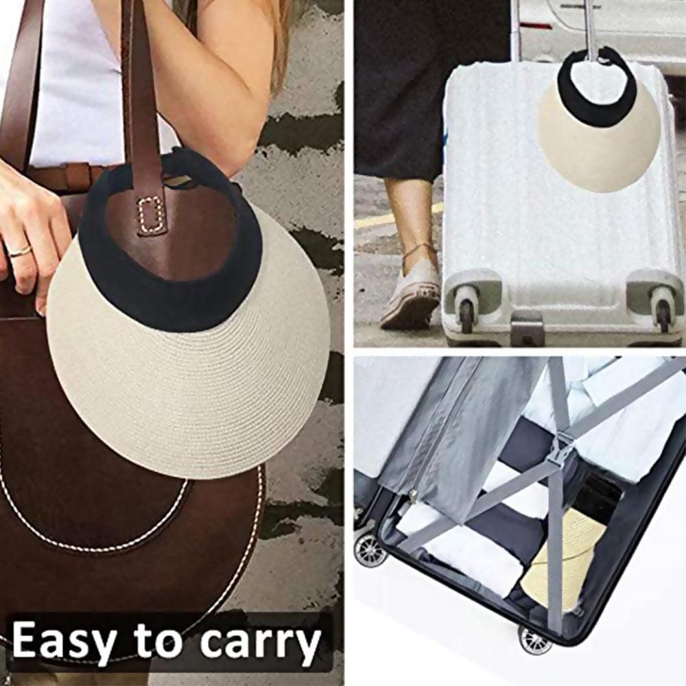 Повседневная складная портативная пляжная шляпа-козырек, соломенная шляпа от солнца