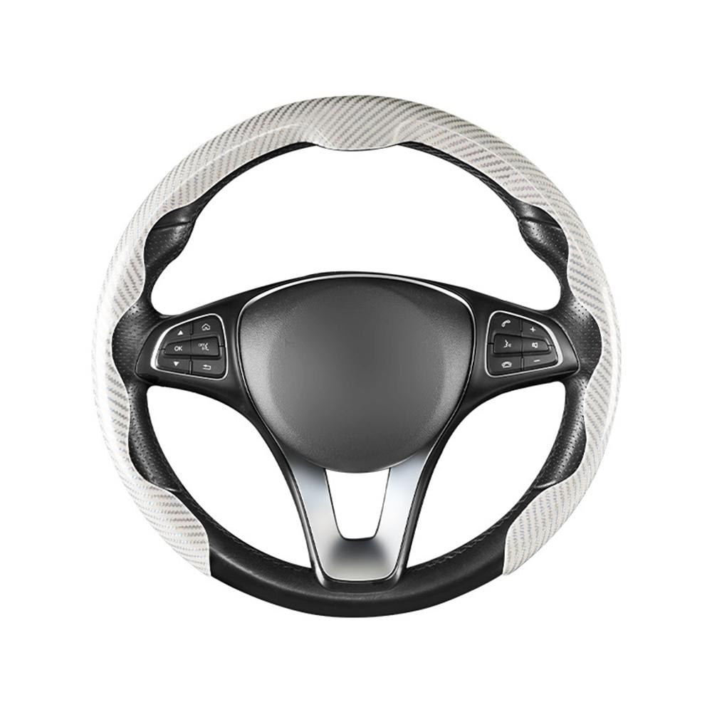 Углеродная накладка на ручку двери автомобиля D-образная O-образная Чехол-защита на руль 38 см Универсальный нескользящий чехол на руль из углеродного волокна