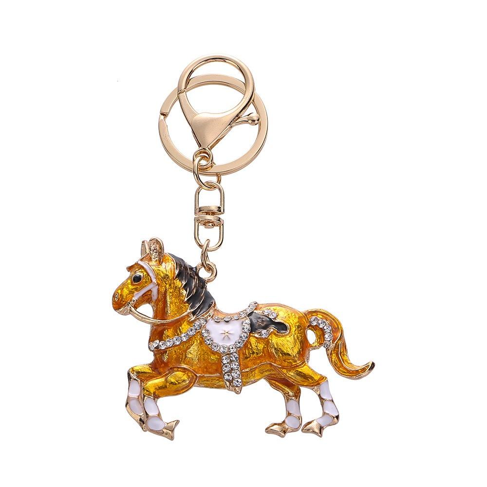 Sparkling Rhinestones Horse Keychain Colorful Backpack Pendant Car Key Chain  Backpack Decoration