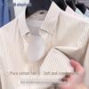 ROMON Мужская рубашка в полоску с коротким рукавом, 100% хлопок, для делового кэжуала