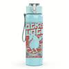 1PC Rock band red grunge text print 750ml colorful plastic sports water bottle leakproof pop up lid with straw for outdoor work home use