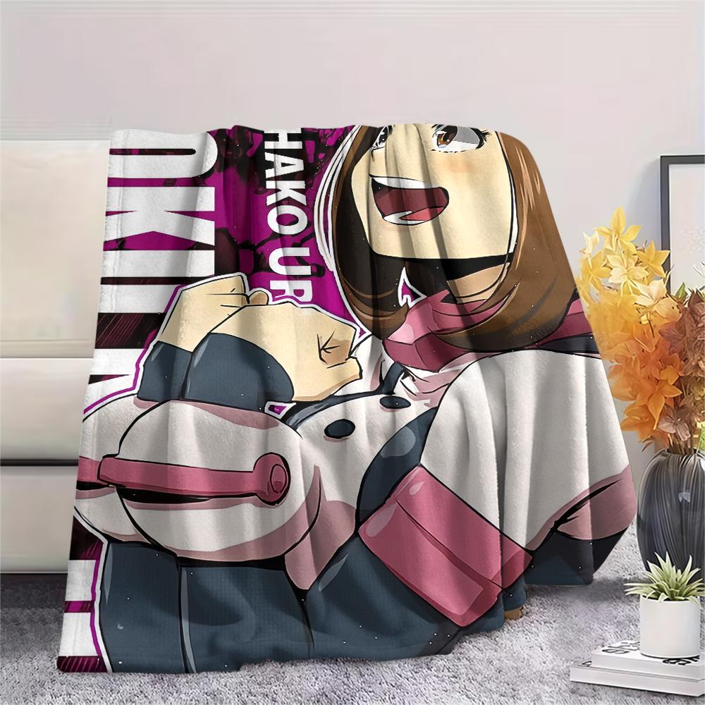 My Hero Academia Character pattern Flannel Blanket, High quality Comfortable for All Seasons, Home Decor, Warmth and Comfort, Perfect for Gifts.