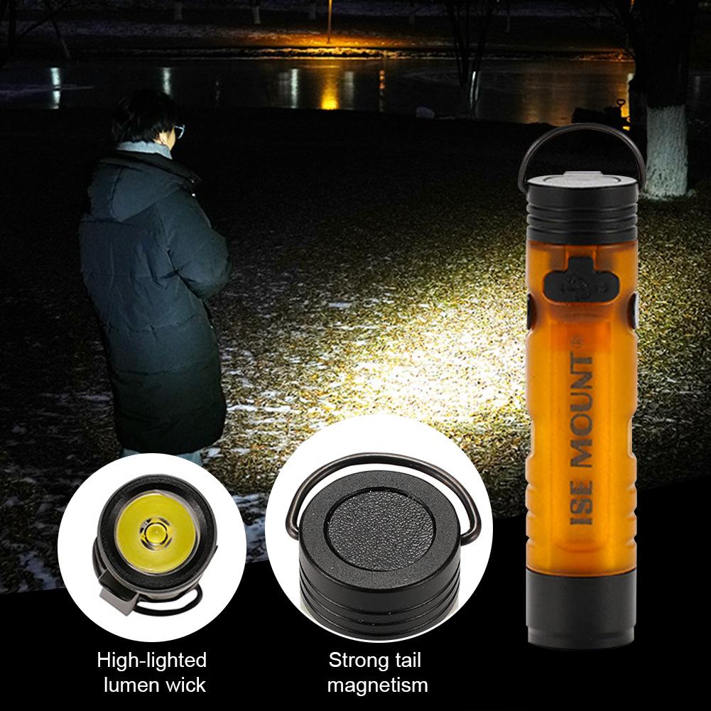 LED Outdoor Mini Flashlight with Magnetic Hook Pocket Size Work Light Type-C Charging Camping Pocket Torch for Camping Tent