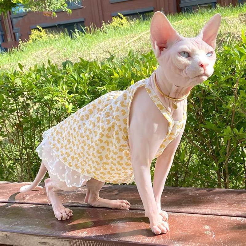 Summer Sphynx Cat Dog Clothes Luxury Princess Clothing For Hairless Cats Fancy Dress Kittens Vest Costume Puppy Skirt Cute