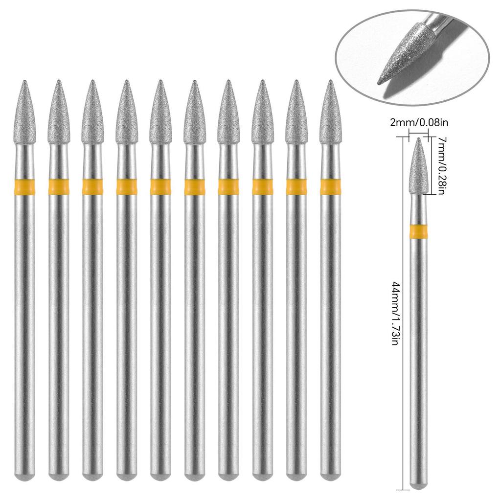 10 шт., алмазные фрезы, набор сверл для ногтей, аксессуары для маникюра, педикюра, электрическая машина, кисточка для ногтей, инструменты для заусенцев