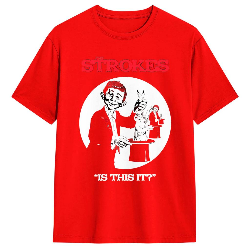 The Strokes Band TShirt Beach Pure Cotton T Shirts For Male Hip Hop Printed Tshirt Short Sleeves Y2K Basic Top Tees