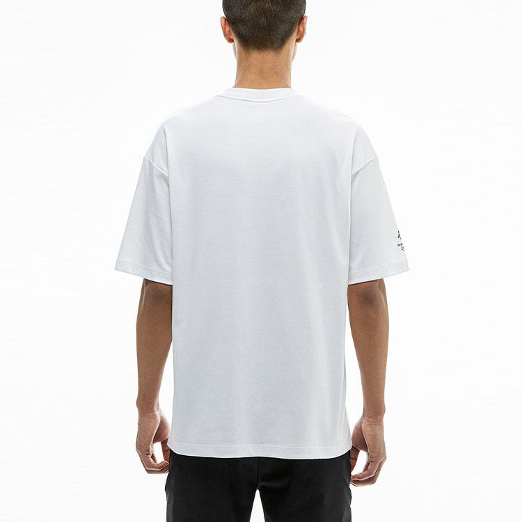 Anta Спортивная футболка с коротким рукавом и принтом национального флага, унисекс, белая 152130132-1