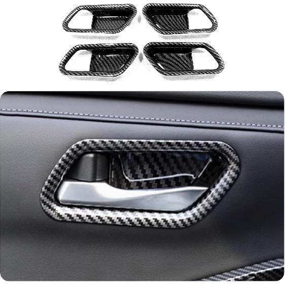 Car Accessories Fit for Nissan Sentra 2020 2021 2022 2023 2024 2025 Interior Door Handle Bowl Decor Sticker Cover Trim (Carbon Fiber) 4PCS ABS
