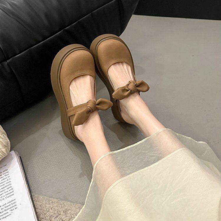 Women's 2025 New Winter Cool Slippers with Half Slippers Outside French Bag Head Bow with Skirt Thick Bottom Mary Jane
