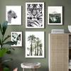 Tiger and Leopard Forest Waterfall Canvas Wall Art Nordic Palm Tree Posters and Prints for Living Room Decoration