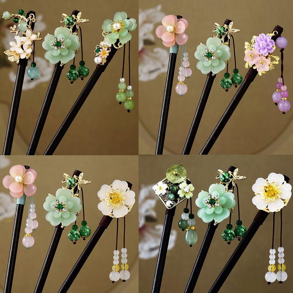 Handmade Wooden Hairpin Chinese Style Party Hair Bun Decorative Hair Chopsticks for Hanfu