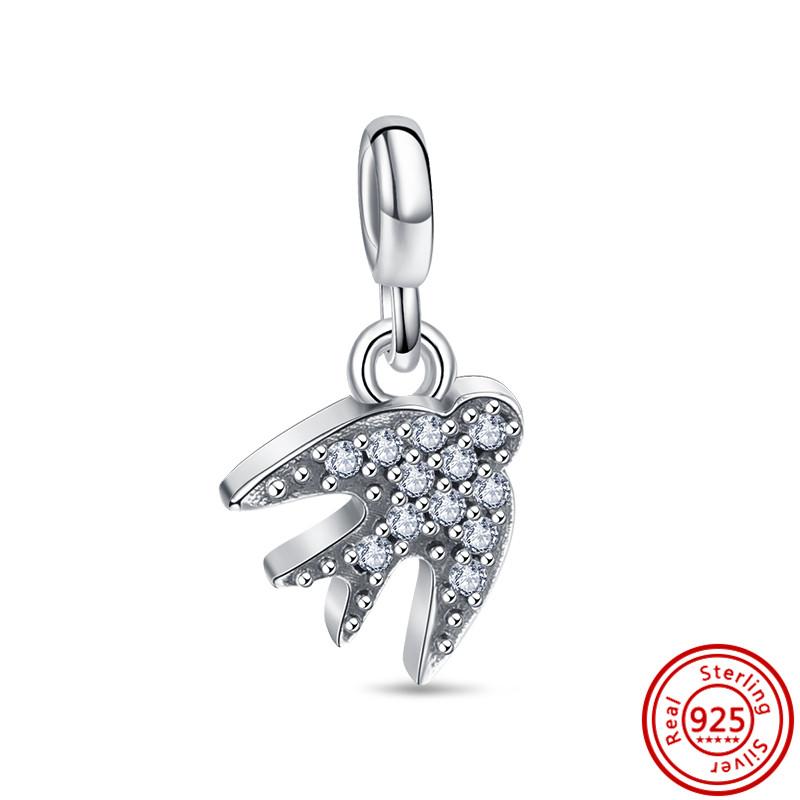 Стерлингового Серебра 925 пробы, мини-подвески серии Me, бусины, подходят для оригинального двойного звена, DIY браслет, женские подвески, ювелирные изделия