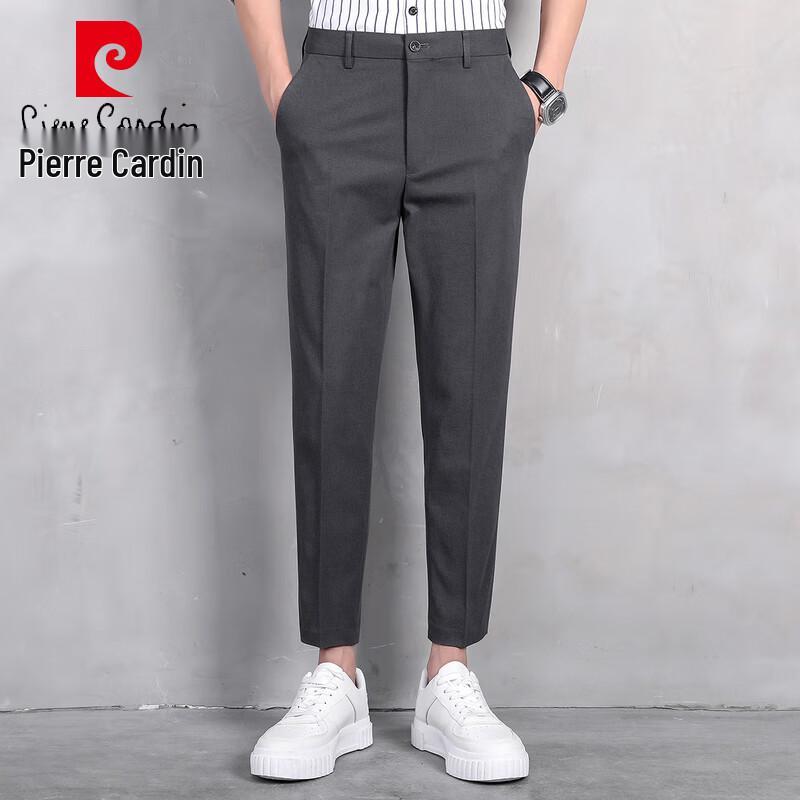 Pierre Cardin Men's Straight Slim Fit Cropped Casual Pants