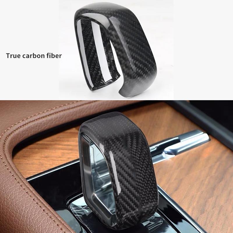 Для Volvo XC60 XC90 S90 V90 S60 V60 XC40 C40 отделка ручки переключения передач из настоящего углеродного волокна