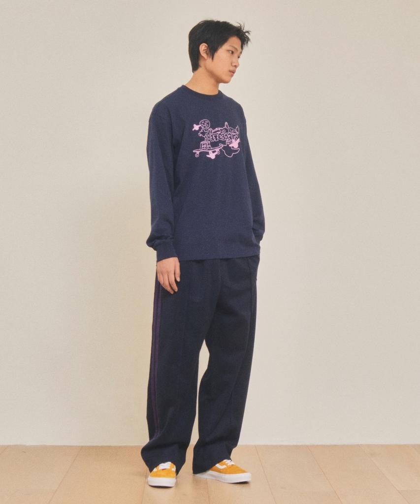 MARK GONZALES Mg Collage Graphic L/S T-Shirt - Navy