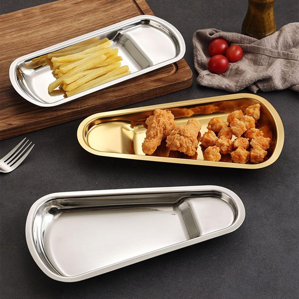 Irregular Outline Condiment Serving Tray Mirror Polished Cake Dessert Plate Jewelry Storage