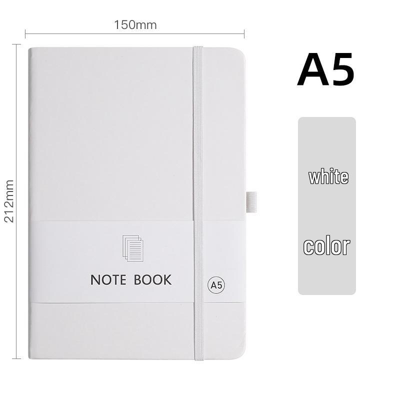 A6 Color Elastic Band Portable Notebook - Student Memo with Skin-Feel Leather Pocket Design