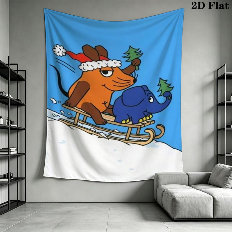 Die Maus Wall Tapestry Aesthetic Wall Hanging Printed Fabric Blanket Decorative Tapestries for Bedroom Living Room Home Decor
