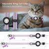 Reflective Pet Collar with Waterproof Tracker-Holder Adjustable Pet Nylon Collar CatsCollar Breakaway Safety Collar