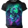 Мужская футболка с 3D-принтом и рисунком дракона, повседневная уличная одежда, для занятий спортом на открытом воздухе, с короткими рукавами, городская мода, лето