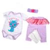 Handmade Baby Doll Clothes For 23 Inch Reborn Doll Cat Pattern With Bib Rompers For Kid House Toy Doll Accessories