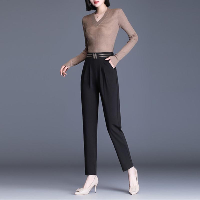 Осень-зима, новый корейский стиль, женские модные брюки с высокой талией для отдыха в стиле Харадзюку, свободные теплые прямые брюки, уличные брюки